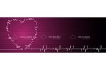 Pink Heart with Cardiogram on Pink to Black Hued Background